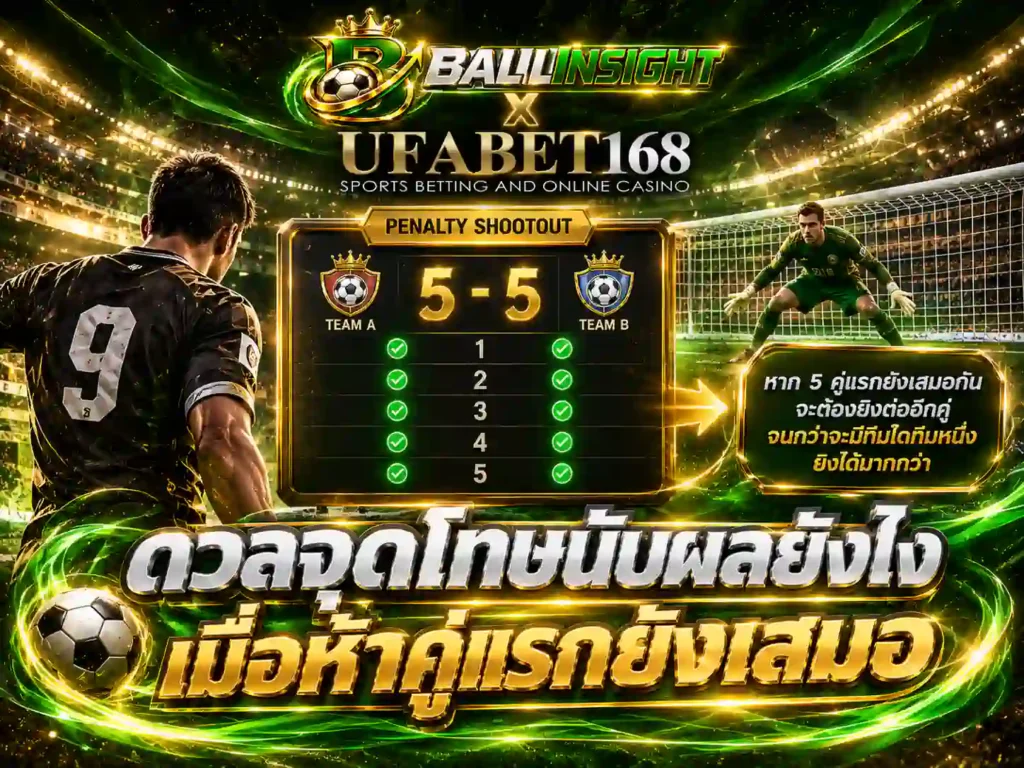 ดวลจุดโทษนับผลยังไงเมื่อห้าคู่แรกยังเสมอ