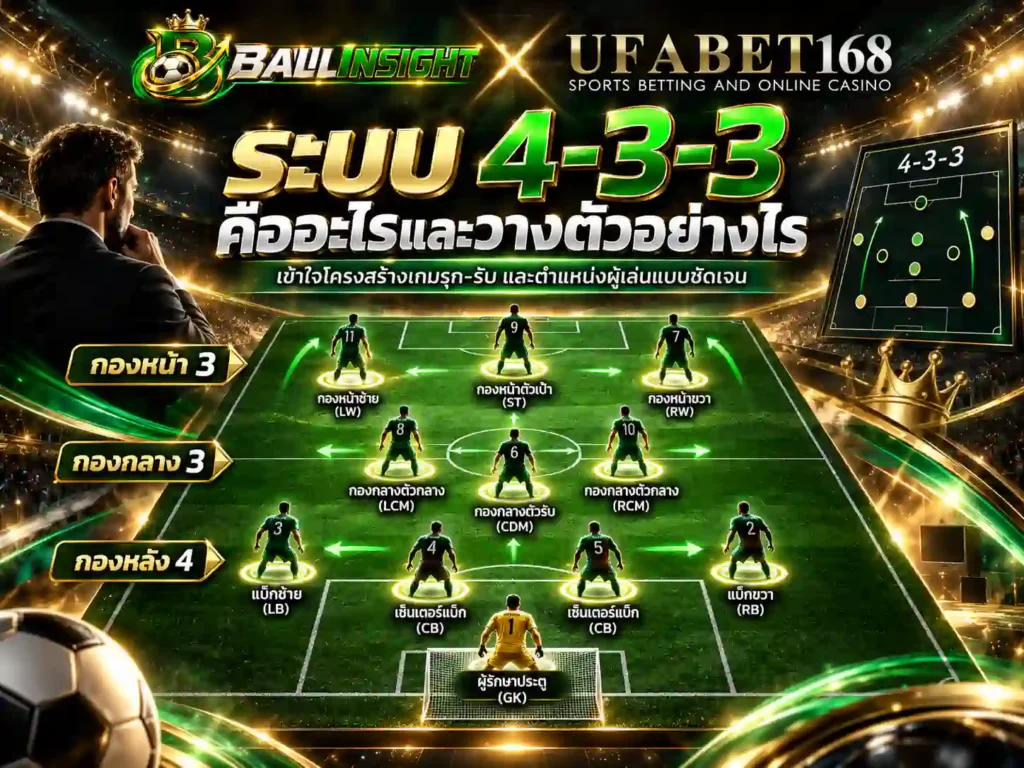 ระบบ 4-3-3 คืออะไรและวางตัวอย่างไร