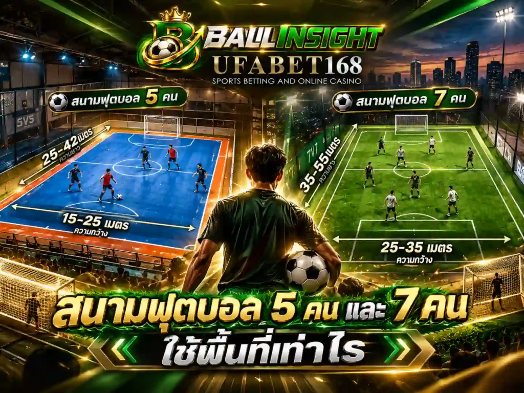 สนามฟุตบอล 5 คนและ 7 คนใช้พื้นที่เท่าไร